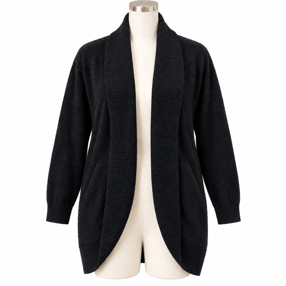 Max & Mia Women's Open Front Long Sleeve Combed Cotton Cardigan Sweater Xl